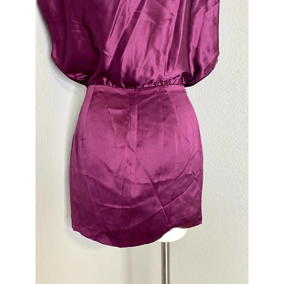 The Sei X REVOLVE Asymmetrical Draped Mini Dress in Plum 2 - Picture 7 of 12